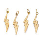 316 Surgical Stainless Steel Pendants Rhinestone Settings, with Jump Rings, Lightning Bolt