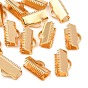 SHEGRACE Brass Ribbon Crimp Ends, Cadmium Free & Nickel Free & Lead Free, Long-Lasting Plated