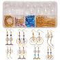 DIY Dangle Earring Making, with Brass Pendants & Linking Rings & Earring Hooks, Alloy Pendants & Beads, Glass Beads, 304 Stainless Steel Pendants, Natural White Jade Beads, Iron Pin