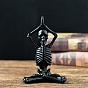 Resin Yoga Skeleton & Skull Figurines, for Home Office Desktop Decoration