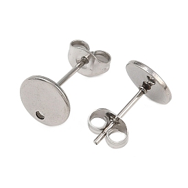 304 Выводы серьги из нержавеющей стали шпилька, с плоской пластиной и ушными гайками, плоско-круглые