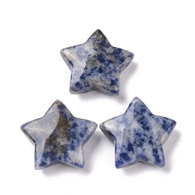 Natural Blue Spot Jasper Beads, No Hole, Star