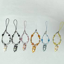 Correas para móviles de vidrio y resina, dije con forma de gato