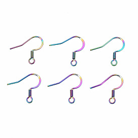 304 Stainless Steel Earring Hooks, Ear Wire, with Horizontal Loop