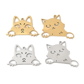 304 подвески из нержавеющей стали, подвеска в форме полой кошки