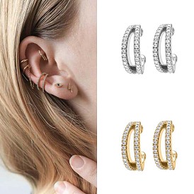 Sparkling Non-Pierced Ear Cuff Earrings with Rhinestones - Fashionable and Unique Jewelry Accessory