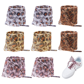 4 пары 4 цвета полиэстеровый леопардовый узор кружевные шнурки