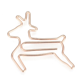Christmas Reindeer/Stag Shape Iron Paper Clips, Cute Paper Clips, Funny Bookmark Marking Clips