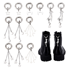 12 шт 6 стиль сплав обувь подвески, с литыми пружинными кольцами