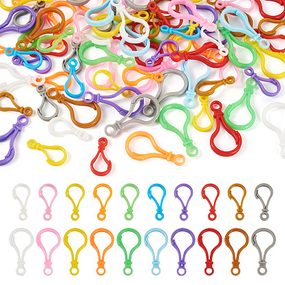 100шт. 20 стили непрозрачные однотонные пластиковые защелкивающиеся застежки-крючки в форме лампочки