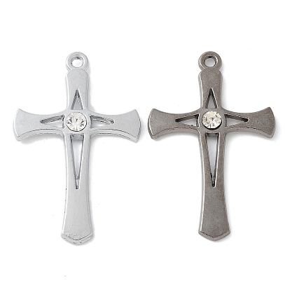 Подвески из сплава и страза, крестик
