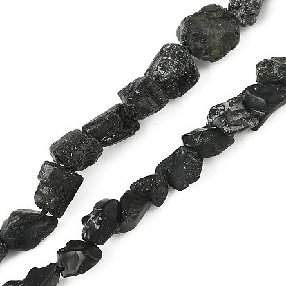 Необработанные грубые нити из натурального черного турмалина, самородки