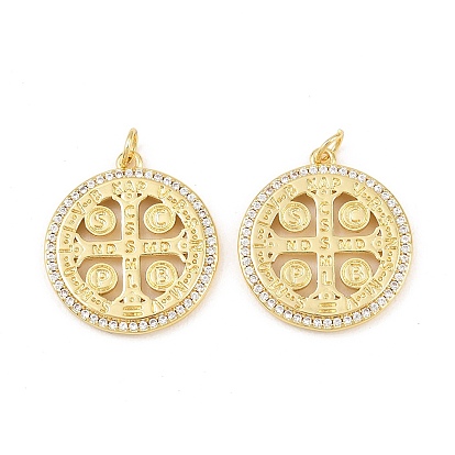 Латунные микро проложить кубического циркония подвески, с целью перехода в кольце, плоские круглые с крестом