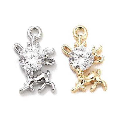 Brass Glass Charms, Deer