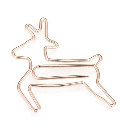 Christmas Reindeer/Stag Shape Iron Paper Clips, Cute Paper Clips, Funny Bookmark Marking Clips
