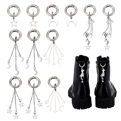 12 шт 6 стиль сплав обувь подвески, с литыми пружинными кольцами