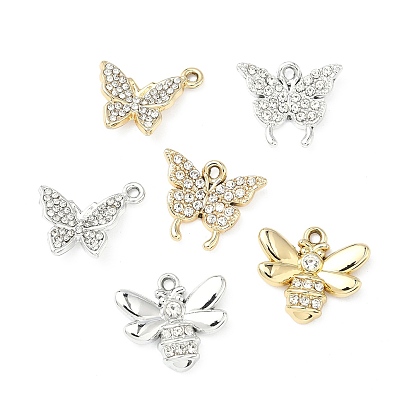 Подвески из сплава и страза, Подвески в виде бабочек/пчел, uv покрытие