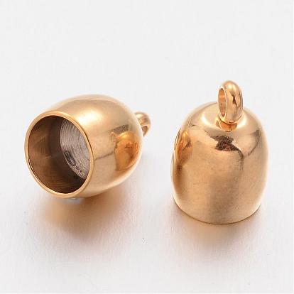 Ion Plating(IP) 304 Stainless Steel Cord Ends, End Caps, Oval