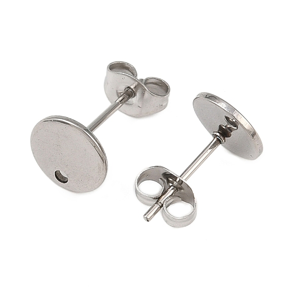304 Выводы серьги из нержавеющей стали шпилька, с плоской пластиной и ушными гайками, плоско-круглые