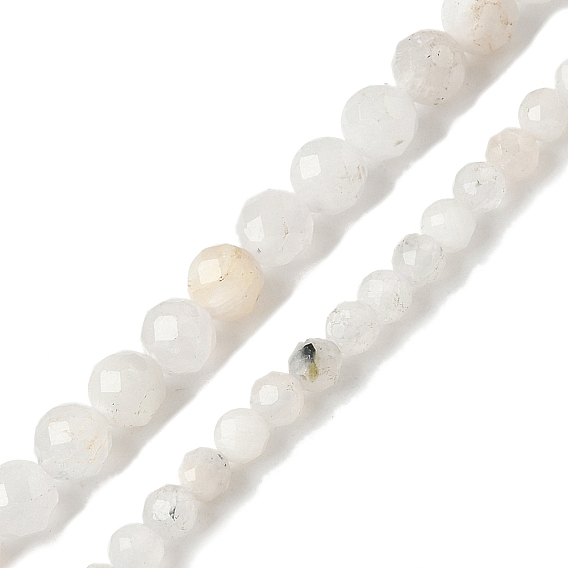 Натуральный лунный камень бисер нитей, круглые, граненые