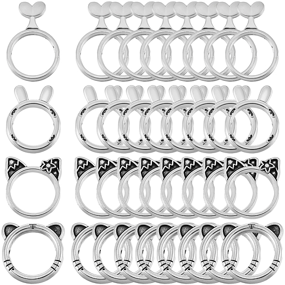 80шт 4 стили сплав бусины рамка, разнообразные