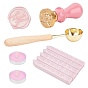 DIY Scrapbook Kit, Including Sealing Wax Sticks, Paraffin Candles, Brass Wax Sticks Melting Spoon, Brass Wax Seal Stamp Head, Pear Wood Handle