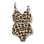 Printed Acrylic Pendants, with Iron Jump Ring, Leopard Print Swimsuit