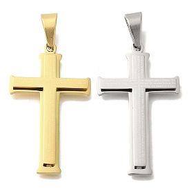 304 Stainless Steel Pendants, Cross Charm