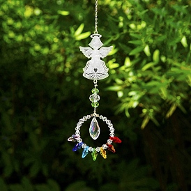 Décorations de pendentif en cristal, avec les accessoires en alliage, Pour la maison, décoration de jardin
