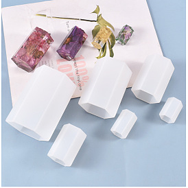 Hexagonal Prisms Filled Silicone Molds, for Epoxy Filled, Diorama, Dried Flower, Insect Specimen Decoration Crafts