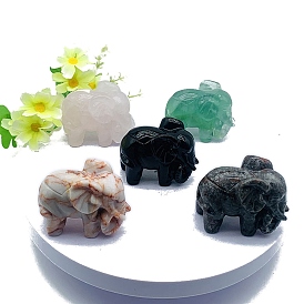 Gemstone Elephant Display Decoration, for Home Office Desktop Decoration