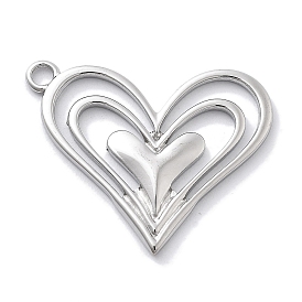 304 Stainless Steel Pendants, Heart Charm