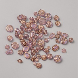 Прозрачные акриловые бусины, металла обвитые, разнообразные