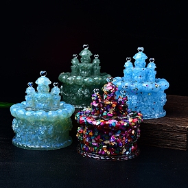Чаша для размагничивания смолы, с драгоценными камнями внутри статуй замка для украшения домашнего офиса