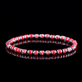 Браслеты из натуральной и окрашенной императорской яшмы с эластичными бусинами для мужчин, колонка