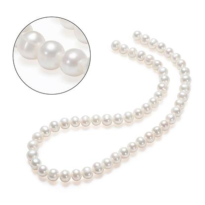 Natural Cultured Freshwater PearlBeads Strands, Round, 8~9mm, Hole: 0.8mm, about 52pcs/strand, 15.35 inch