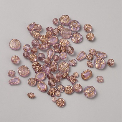 Прозрачные акриловые бусины, металла обвитые, разнообразные