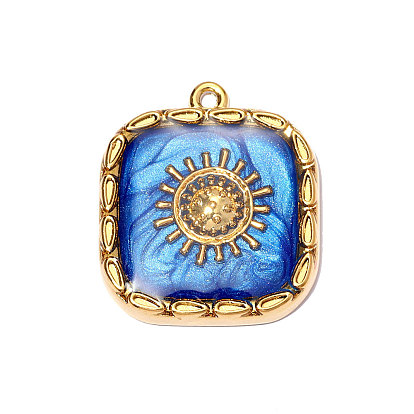 304 подвески из нержавеющей стали, квадрат с солнечными подвесками, ионное покрытие (ip), зеркальная полировка, реальный 18 k позолоченный