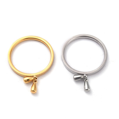 Dual-use Items, 304 Stainless Steel Finger Rings or Pendants, Teardrop