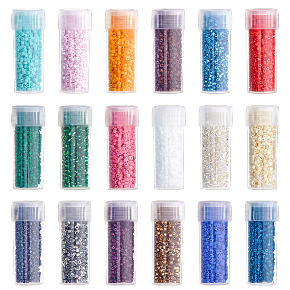 Перламутровые цилиндрические бусины, единый размер, с прозрачными пластиковыми многоразовыми бутылками