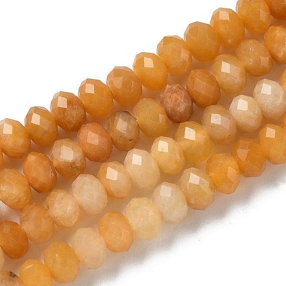 Природный Топаз нефритовый шарик нити, граненые, рондель