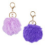 2 шт. 2 цвета брелки из сплава, с волосяной луковицей, плюшевый мяч, круглые, золотой свет
