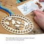 Undyed Wood Embroidery Floss Organizer, Oval with Bird Parten, for DIY Cross-Stitch Thread Holder Kit