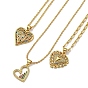 Латунные ожерелья с подвеской в виде микро-паве с кубическим цирконием и персиковым сердцем для женщин