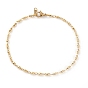 Brass Link Chain Anklets, with 304 Stainless Steel Lobster Claw Clasps, Oval