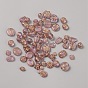 Transparent Acrylic Beads, Metal Enlaced, Mixed Shapes
