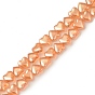 Electroplate Transparent Glass Beads Strands, Pearl Luster Plated, Heart