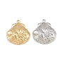 Pendentifs en acier inoxydable, forme de coquillage avec breloques en forme de fleur
