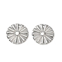 304 Stainless Steel Pendants, Textured Flat Round Charms