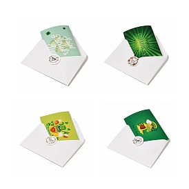 Saint Patrick's Day Rectangle Paper Greeting Card, with Random Style Sticker and Envelope, for Party Card